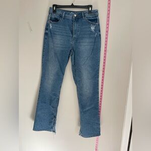 Stylish Blue Straight Leg Women's Jeans